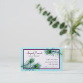 Classy Contemporarty Peacock Visitekaartje (Staand voorkant)