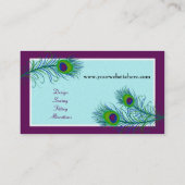 Classy Contemporarty Peacock Visitekaartje (Achterkant)