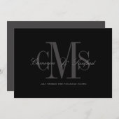 Classy + Contemporary Monogram Huwelijksuitnodigin Kaart (Voorkant / Achterkant)