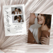 Classy Contemporary Script Fotocollage Wedding Kaart