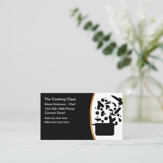 Classy Cooking Class Chef Visitekaartjes. Visitekaartje (Staand voorkant)