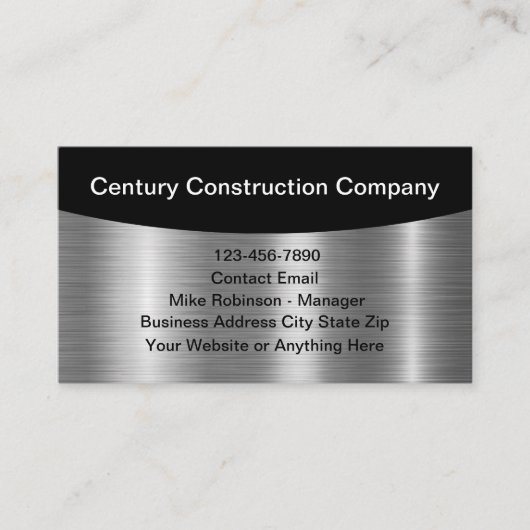 Classy Cool Construction Business Profile Cards Visitekaartje (Voorkant)
