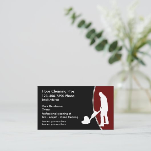 Classy Cool Floor Cleaning Service Visitekaartjes (Staand voorkant)