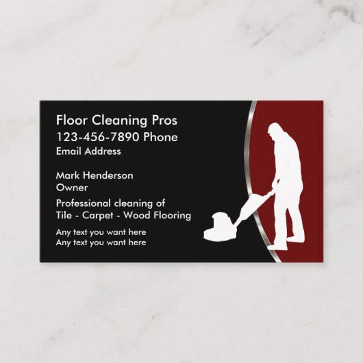 Classy Cool Floor Cleaning Service Visitekaartjes (Voorkant)
