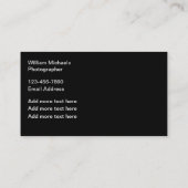 Classy Cool Fotograaf Visitekaartjes (Achterkant)