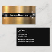 Classy Cool Gold Tone Glossy Visitekaartjes (Voorkant / Achterkant)