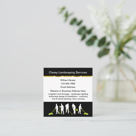 Classy Cool Landscaping Visitekaartjes Sjabloon (Staand voorkant)