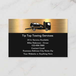 Classy Cool Metallic Towing Service Visitekaartjes