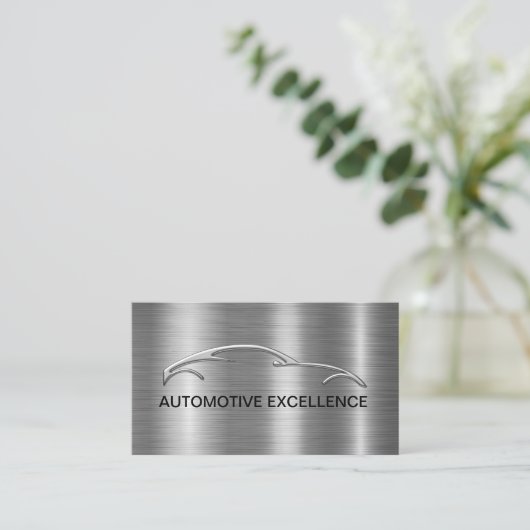 Classy Cool Sleek Modern Automotive Business Cards Visitekaartje (Staand voorkant)