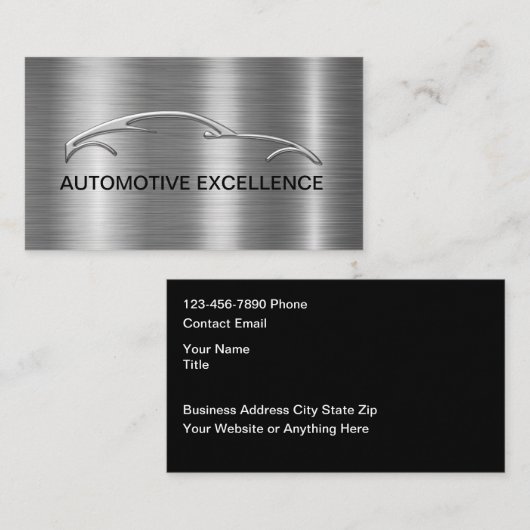 Classy Cool Sleek Modern Automotive Business Cards Visitekaartje (Voorkant / Achterkant)