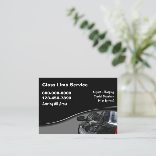 Classy Cool Taxi Visitekaartjes (Staand voorkant)