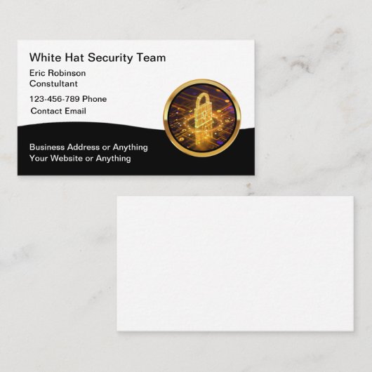 Classy Cool White Pet Beveiliging Visitekaartjes (Voorkant / Achterkant)