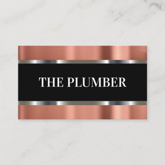 Classy Copper Band Graphic Plumber Visitekaartjes (Voorkant)
