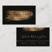 Classy Copper Metallic Folie Paint Stroke Visitekaartje (Voorkant / Achterkant)