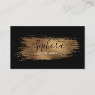 Classy Copper Metallic Folie Paint Stroke Visitekaartje