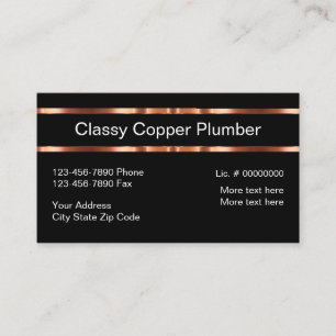 Classy Copper Plumber Design Visitekaartje