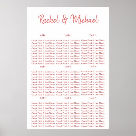 Classy Coral en White Poster (Voorkant)