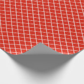 Classy Coral Red White Check Pattern Cadeaupapier (Hoek)