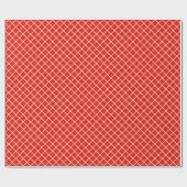 Classy Coral Red White Check Pattern Cadeaupapier (Vlak)