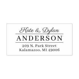Classy Couple Elegant Monogram Return Address Rubberstempel