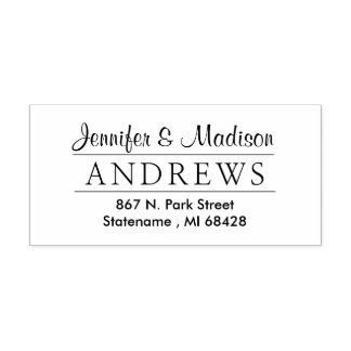 Classy Couple Elegant Monogram Return Address Self Zelfinktende Stempel