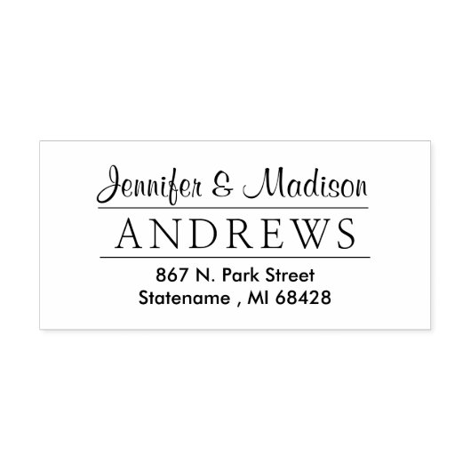 Classy Couple Elegant Monogram Return Address Self Zelfinktende Stempel (Design)