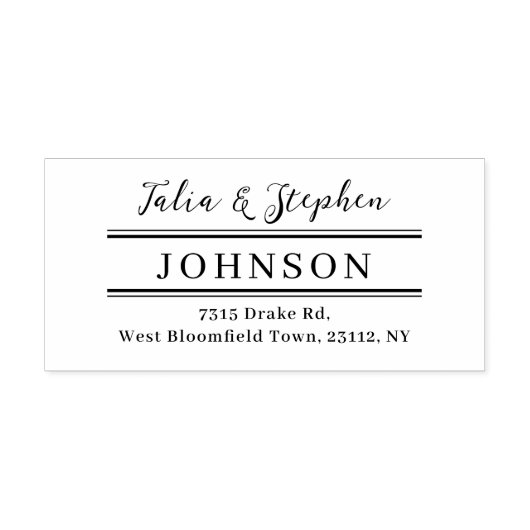 Classy Couple Elegant Monogram Return Address Zelfinktende Stempel (Design)