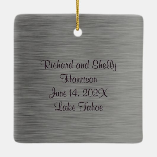 Classy Couples First Kerstmis Keramisch Ornament (Achterkant)