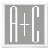 Classy Couples initialen | Wit en grijs Foto Afdruk (Voorkant)