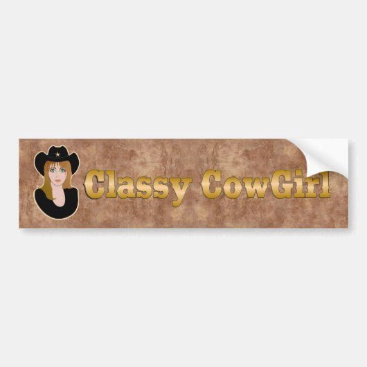 Classy CowGirl-BUMPERSTICKER Bumpersticker (Voorkant)