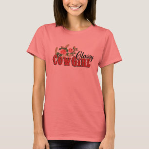Classy Cowgirl-Hoefijzers en ontwerp van Rozen T-shirt