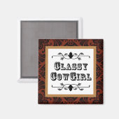 Classy Cowgirl Westerne stijl magneet (Voorkant / Achterkant)