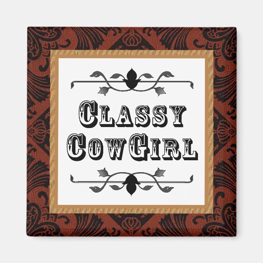 Classy Cowgirl Westerne stijl magneet (Voorkant)