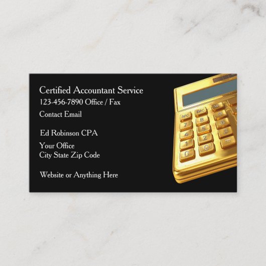 Classy CPA Accountant Business Cards Visitekaartje (Voorkant)