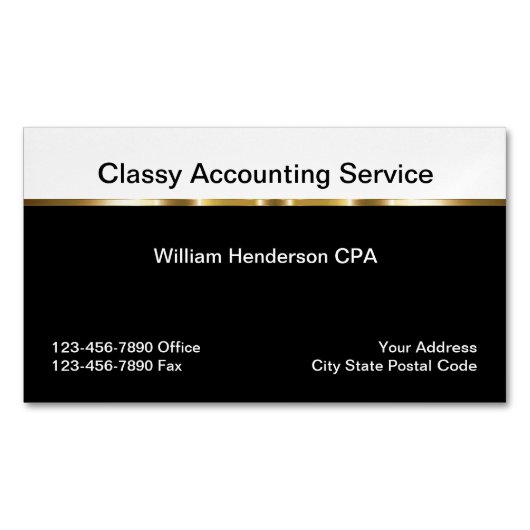 Classy CPA Accountant Magnetisch Visitekaartje (Voorkant)