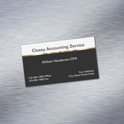 Classy CPA Accountant Magnetisch Visitekaartje (Voorbeeld)