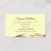 Classy Cream Wavy Gold Decor Decent en Luxueus Visitekaartje (Achterkant)