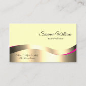 Classy Cream Wavy Gold Decor met Luxe Foto Visitekaartje (Voorkant)