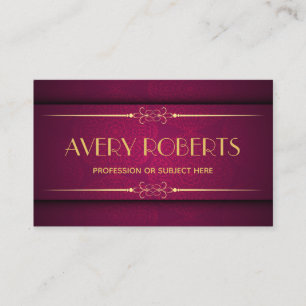 Classy crimson mandala ornament Elegant geometrisc Visitekaartje