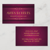 Classy crimson mandala ornament visitekaartje (Voorkant / Achterkant)