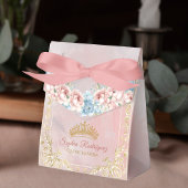 Classy Crown Bloemen Roze Quinceanera Favoriet Box Bedankdoosjes