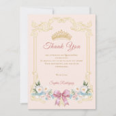 Classy Crown Pink Quinceanera foto Dank u Kaart (Voorkant)