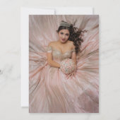 Classy Crown Pink Quinceanera foto Dank u Kaart (Achterkant)