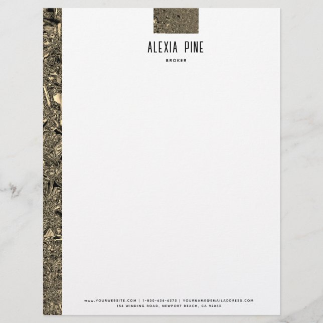 Classy Crush Gold Foil Professional Business Briefhoofd (Voorkant)