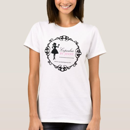 Classy Cupcake Silhouette Bakery T-Shirt (Voorkant)