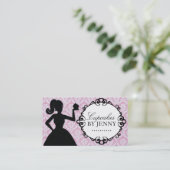 Classy Cupcake Silhouette Visitekaartjes (Staand voorkant)