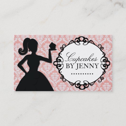 Classy Cupcake Silhouette Visitekaartjes (Voorkant)