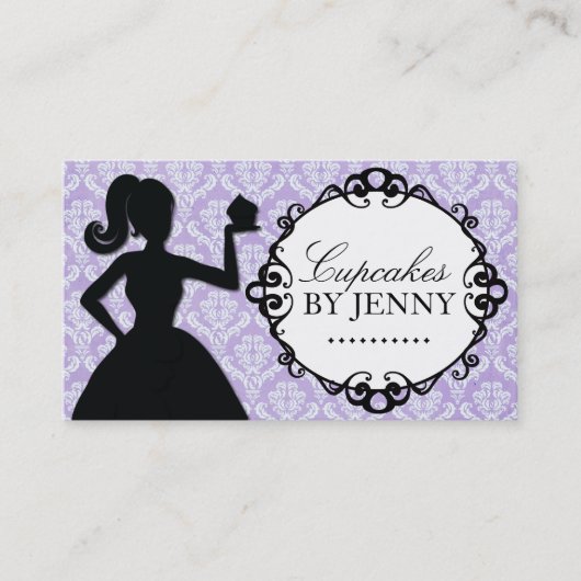 Classy Cupcake Silhouette Visitekaartjes (Voorkant)