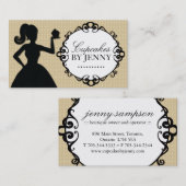 Classy Cupcake Silhouette Visitekaartjes (Voorkant / Achterkant)