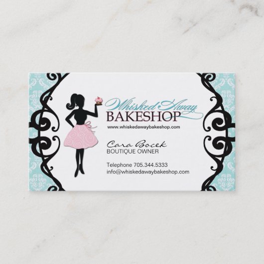 Classy Cupcake Silhouette Visitekaartjes (Voorkant)